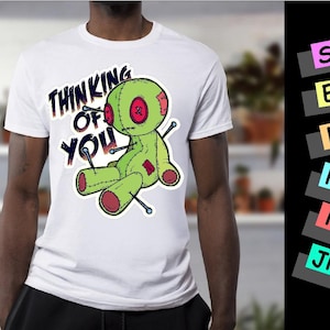 Thinking Of You Tshirt, Voodoo tshirt, Voodoo doll svg, logo Digital printable vector in eps, svg, dfx, pnd, jpeg and pdf formats