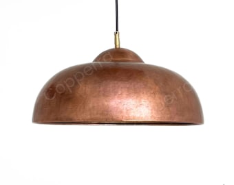 Handmade Copper Dome Pendant Light: Farmhouse Kitchen Lighting