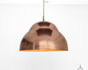 Brushed Copper Dome Pendant Light: Kitchen Island Lighting
