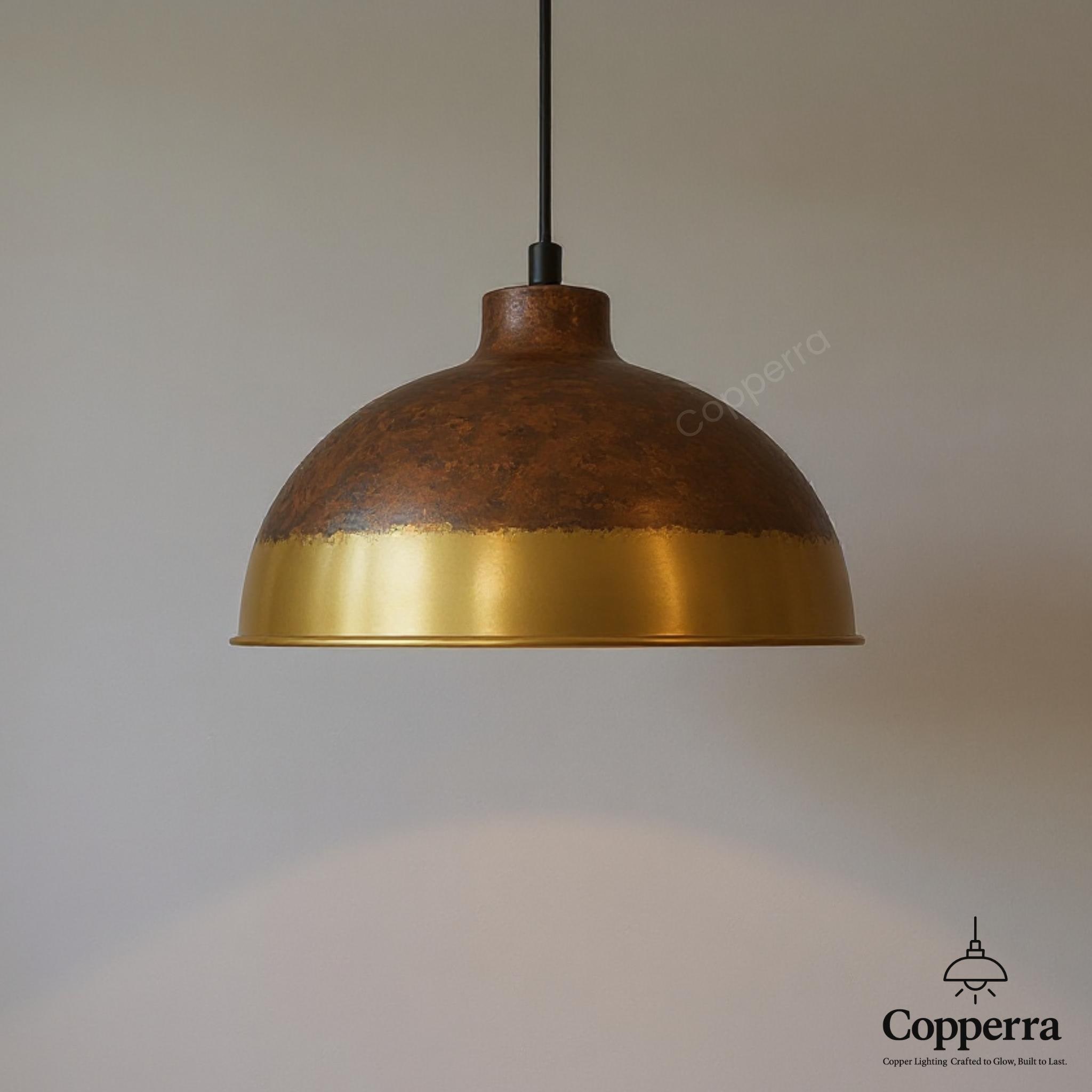 Lampe À Suspension Dôme En Laiton Oxydé Lampe D'îlot De Cuisine Industrielle Moderne