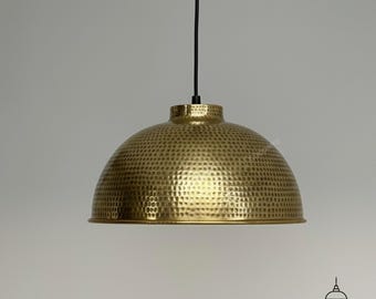 Hammered Brass Dome Pendant Light, Moroccan Kitchen Island Lighting