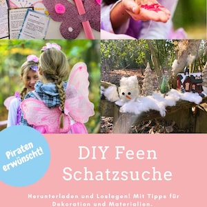 Fairy treasure hunt, scavenger hunt to print, children&#39;s birthday party, ready-made fairy treasure hunt, treasure hunt to print