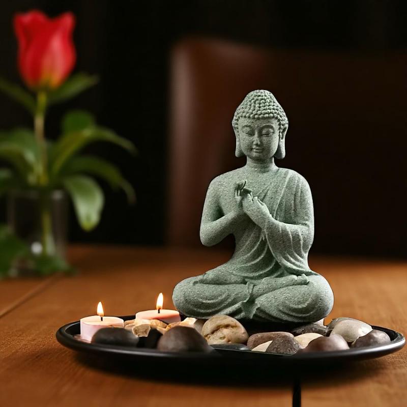 Mini Sandstone Buddha Statue | Thai Zen Decor | Aquarium & Desk Ornament