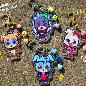 Glamrock sillies 63mm keychains + stickers