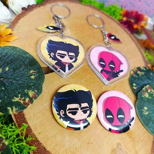 Poolverine BFF keychains & button pins &lt;3
