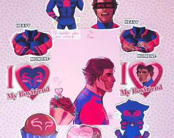 Zestaw naklejek walentynkowych Miguel O'hara / Spider-Man 2099 + kartka walentynkowa