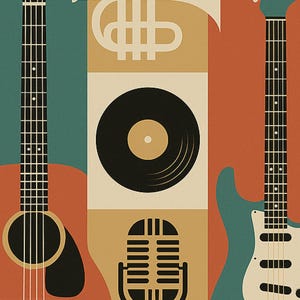 Music instruments wall art