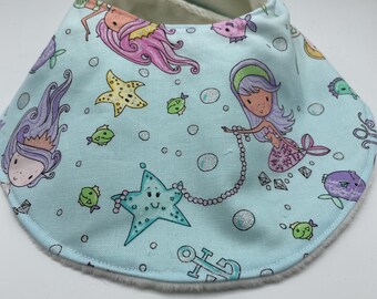Baby bib ,  baby gift , drool bib , adjustable, baby shower, new baby, baby, baby gift, , dribble,mermaid, ocean