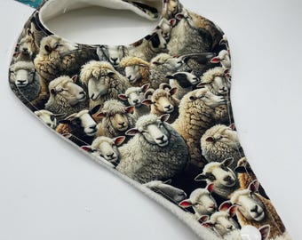 Baby Bib, baby dribble bib, baby drool bib, dummy bib, soother, dodie, teat, baby shower gift, baby gift, comforter, sheep