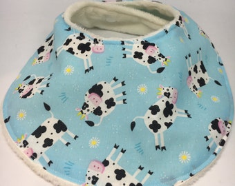 Baby Bib, drool bib, dribble bib, cow, farm, baby gift, baby shower gift, gender neutral, new baby, Christmas