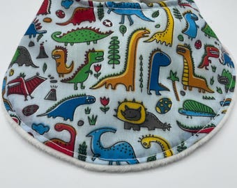 baby bib, drool bib, dribble bib,  dinosaurs, dino, baby boy, baby gift, baby shower gift, Christmas, newborn