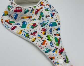 Baby Bib, dribble bib, drool bib, dummy bib, soother, dodie, teat, baby shower gift, baby gift, Christmas, car, truck, tractor
