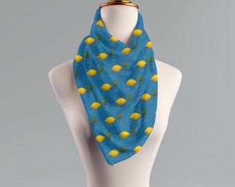 Lemon Print Scarf: Chinoiserie Style, Light Accessory