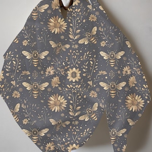 Bee Floral Scarf: Lightweight Polyester Spring Shawl