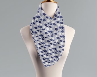 Dark Blue & White Polka-dot Wave Pattern - Chic Accessory, Gift for Her, Perfect for Spring, Anniversary Birthday Gift, Gift for Mom