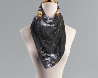 Raven Scarf: Black Starry Night Lightweight Neck Wrap