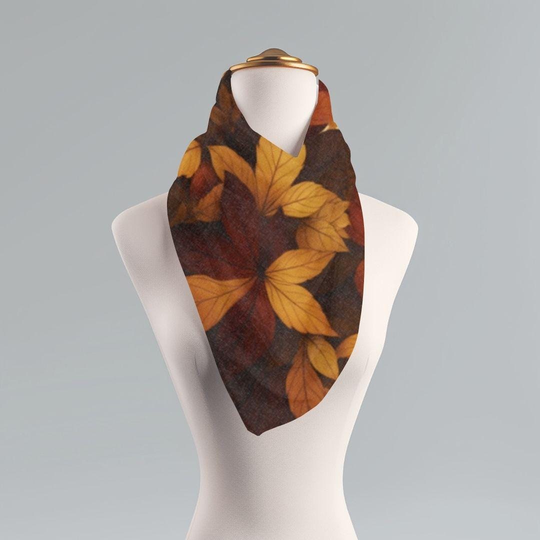 Fall Leaves Scarf: Autumn Nature Wrap, Lightweight Polyester Shawl - Etsy