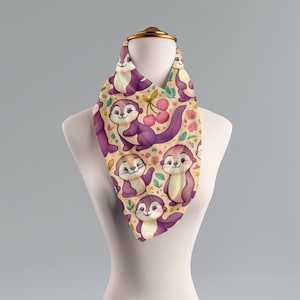 Otter Fun Light Scarf, Playful Cartoon Pattern, Vibrant Otter warp, Whimsical neckpiece, Pop Art Accessory, Cute Animal Wrap, Warm Neck Wrap