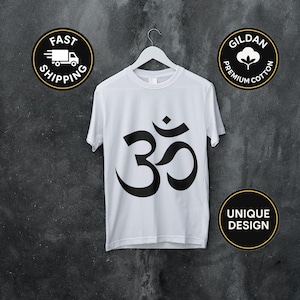 Om Symbol T-Shirt, Sacred Aum Yoga Tee, Hindu Spiritual Mantra Shirt, Minimalist Meditation Symbol, Gift for Mindful Zen Souls
