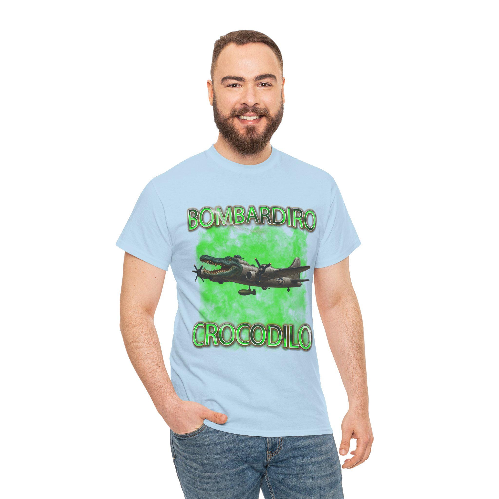 Bombardiro Crocodilo Meme Green T-shirt, Crocodile Bomber Viral