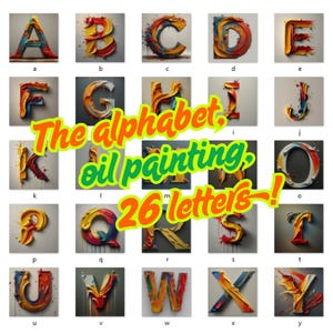 Lettres 3D Peinture à l’Huile PNG – 印象、芸術数値、装飾壁画およびプロジェクト Créatifs Lettres 3D PNG を注ぐアルファベット カラーレ