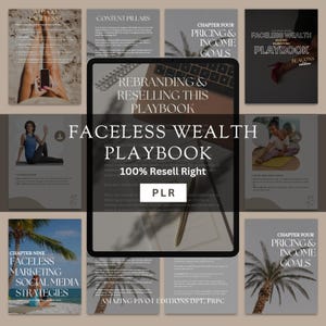 Faceless Wealth Playbook Templates, DFY Content, MRR PLR Resell Rights, Canva Templates, Passive Income, Digital Marketing, Online Business