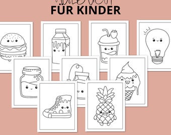 Cute Coloring Book for Kids | 23 Coloring Pages to Print | For Preschool & Kindergarten | Instant PDF Download