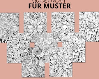 Pattern Coloring Book for Adults & Kids – 30 Pages PDF | Coloring Pages with PLR License | Mandala Patterns | Instant Download