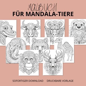 Mandala-Tiere Malbuch – 50 Ausmalbilder für Kinder & Erwachsene | PLR Lizenz