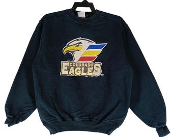 Vintage The Colorado Eagles Ice Hockey Team Black Medium Sweatshirt Colorado Eagles Hockey League Championship Sweater Pullover Size M