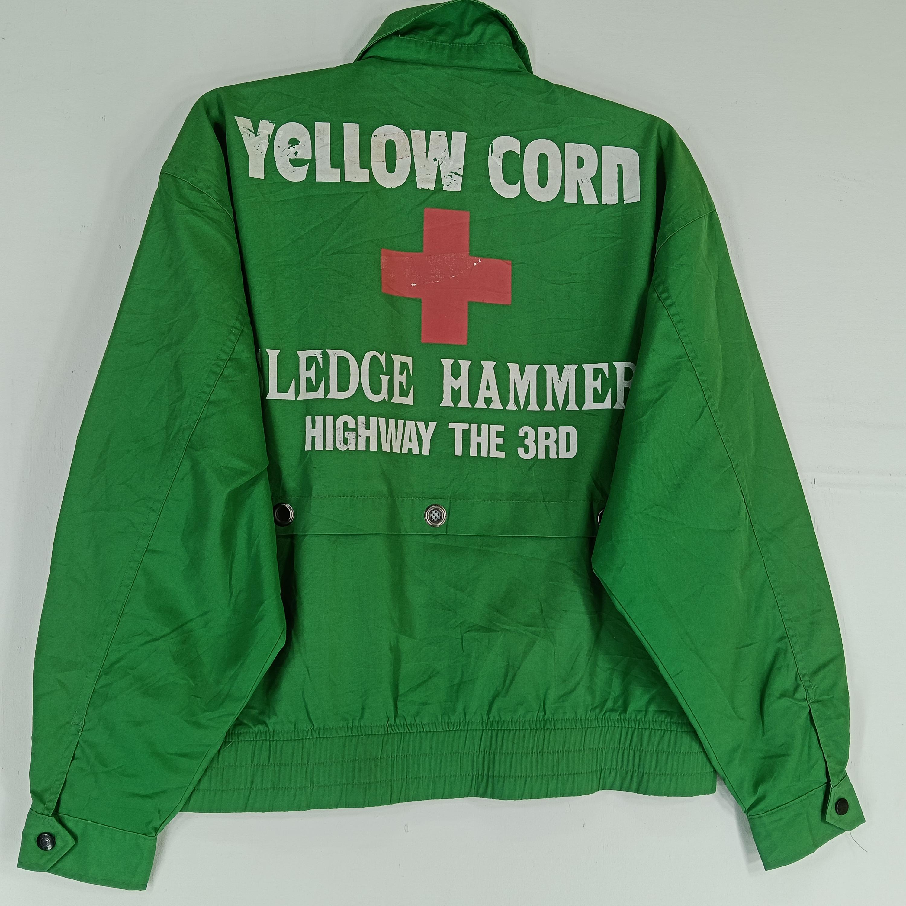 Vintage 90's Yellow Corn Motorsport Equipment Green Large Jacket