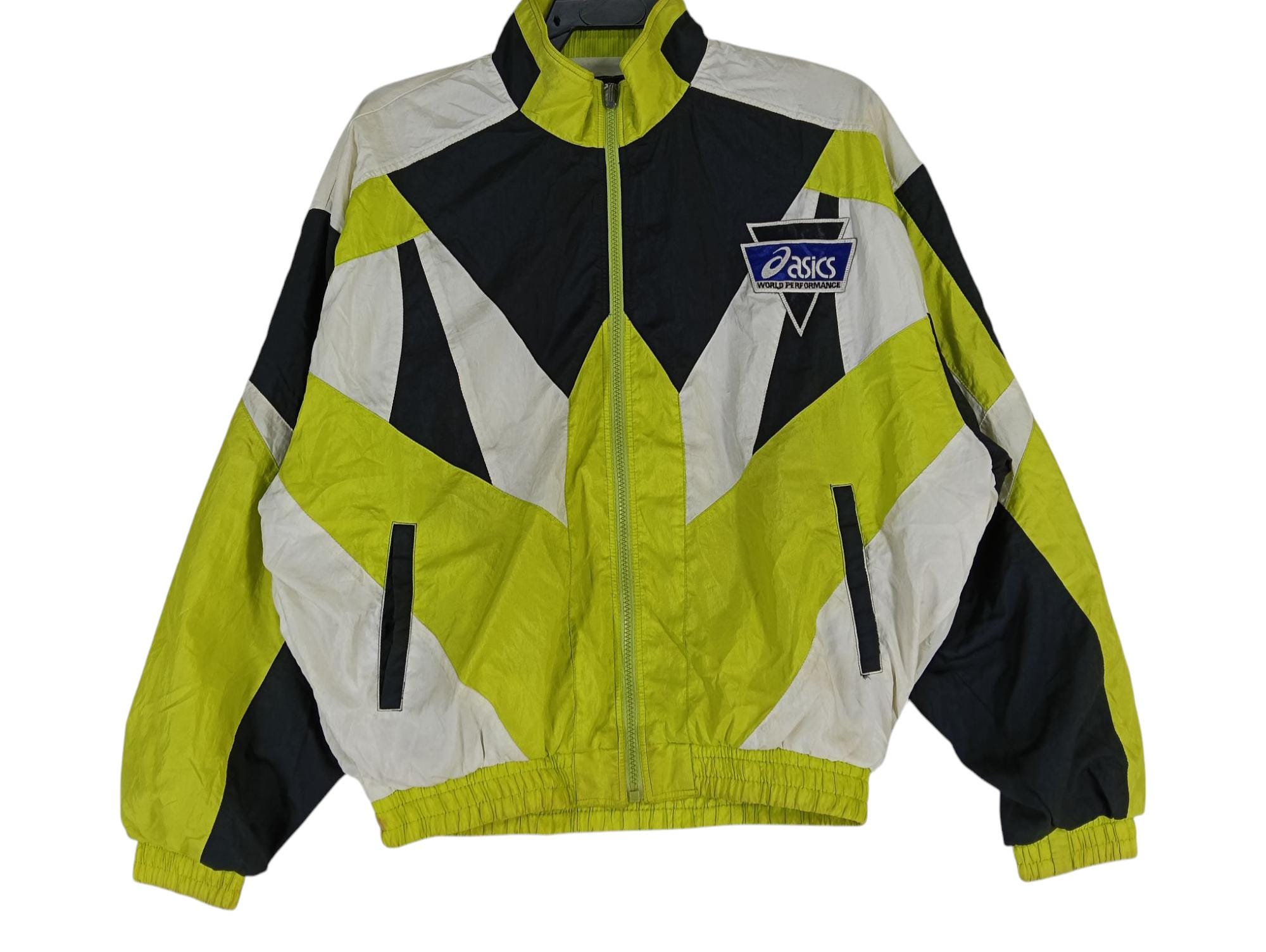 超希少!! 90s'asics world performance jacket Vintage 90's Asics Multicolor Large Jacket Asics Sportwear Jacket