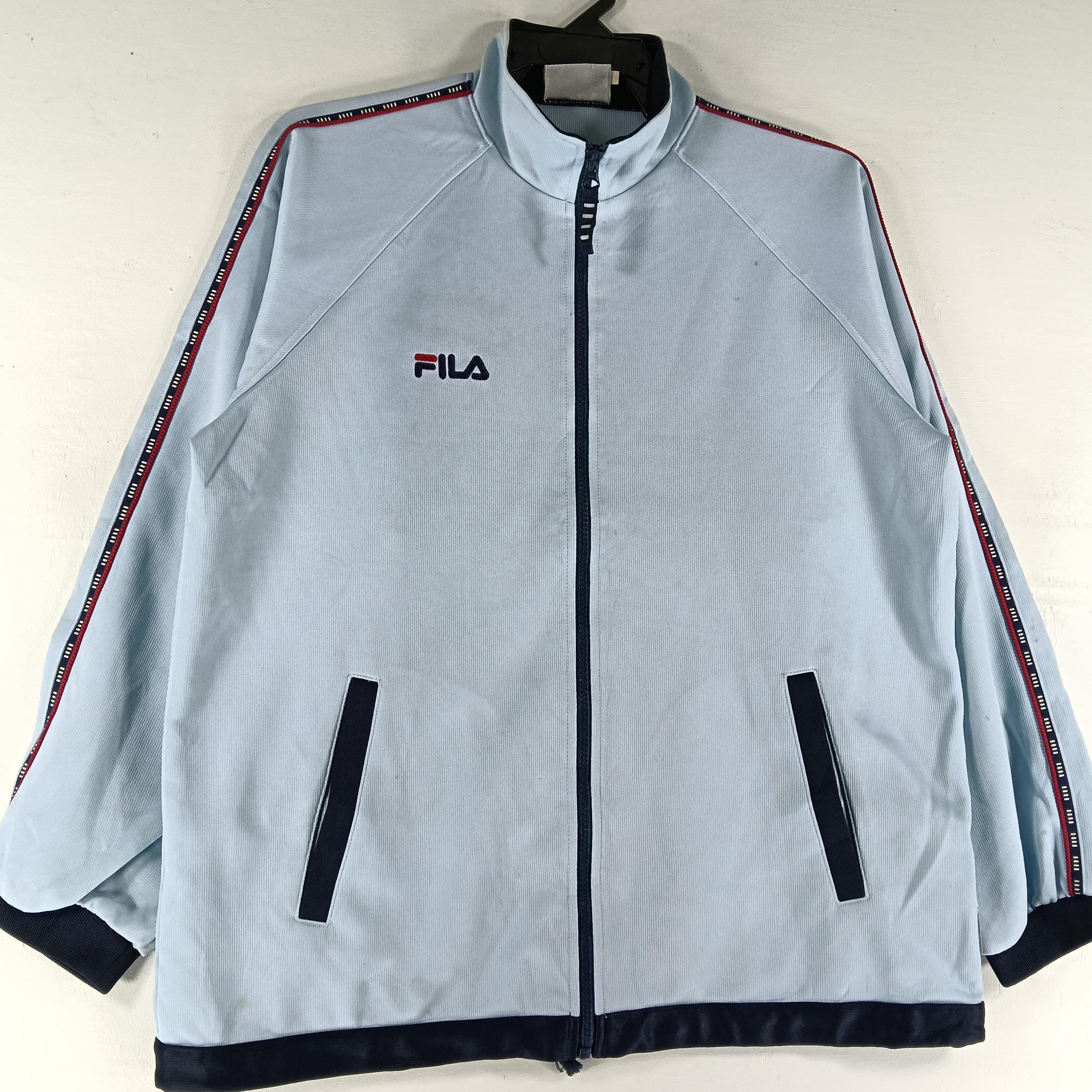 Vintage 90's Fila Biella Italia Blue Small Track Top Jacket Fila