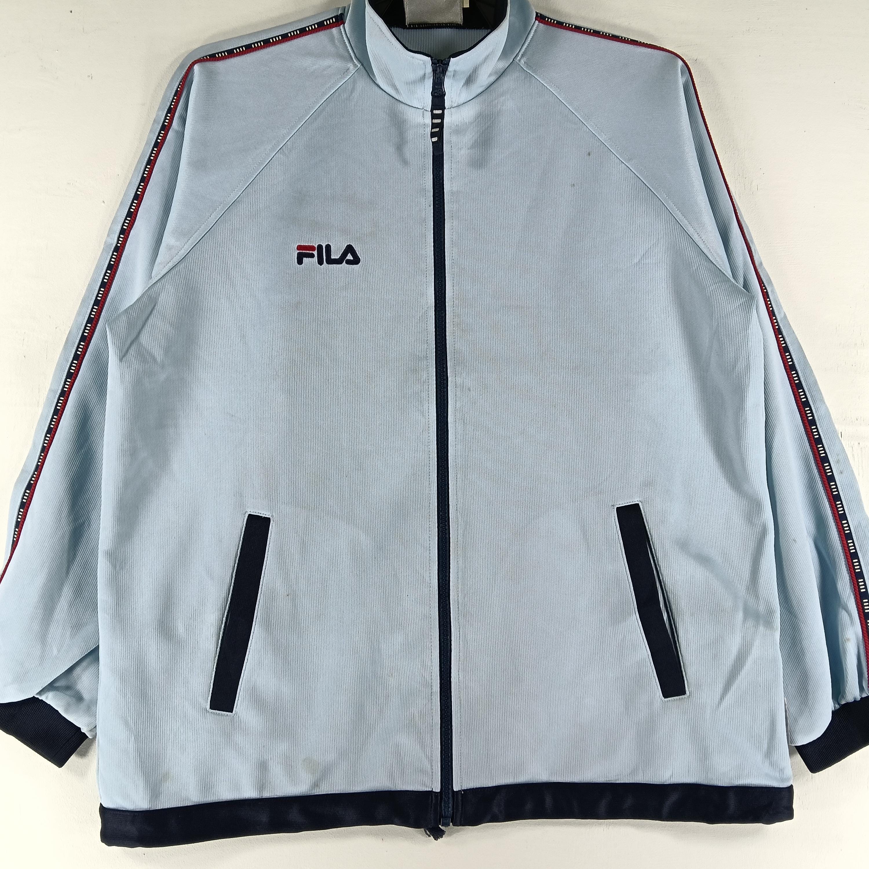 Vintage 90's Fila Biella Italia Blue Small Track Top Jacket Fila