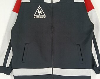 Vintage 90's Le Coq Sportif Track Top Jacket Large Black