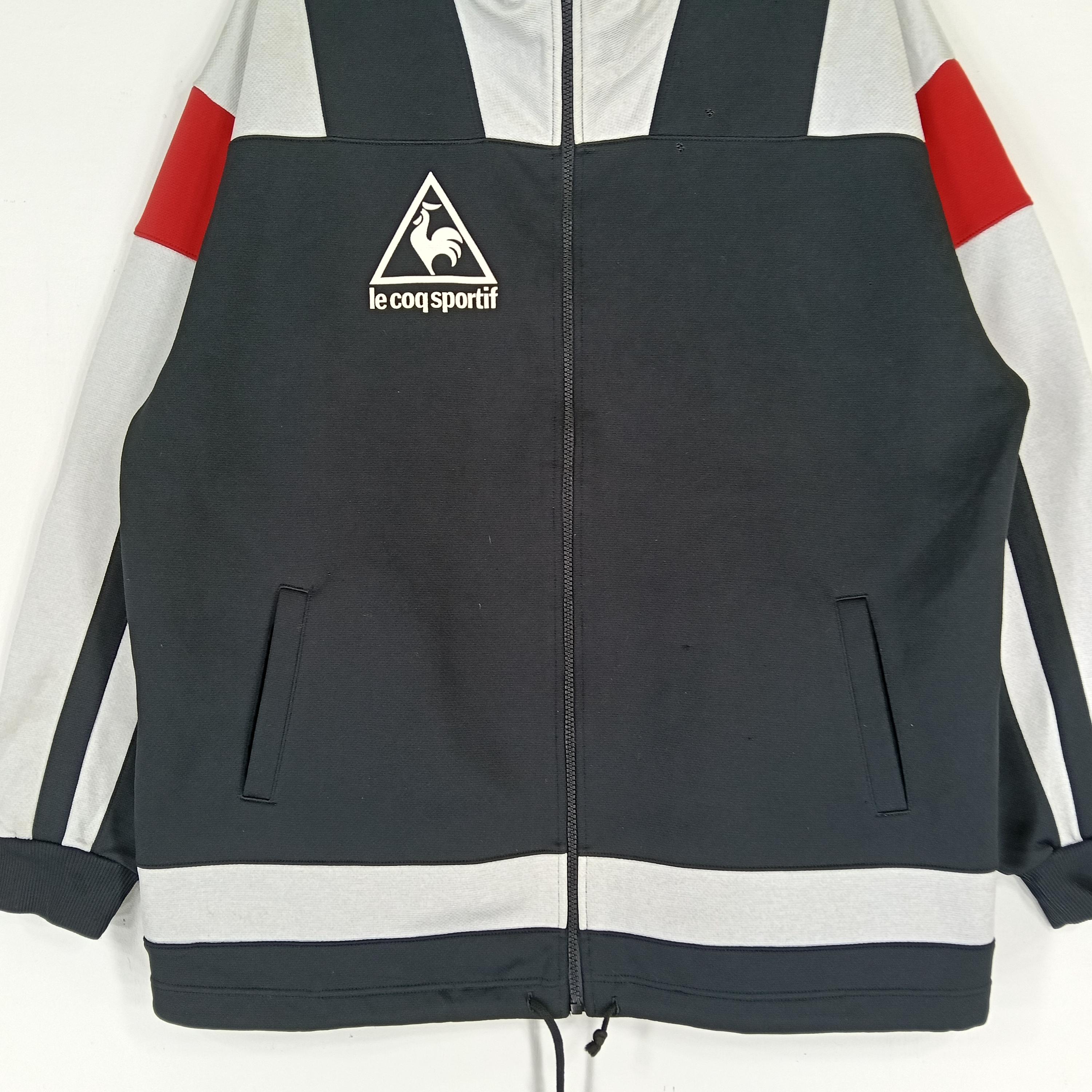 Vintage 90's Le Coq Sportif Track Top Jacket Large Black Gray