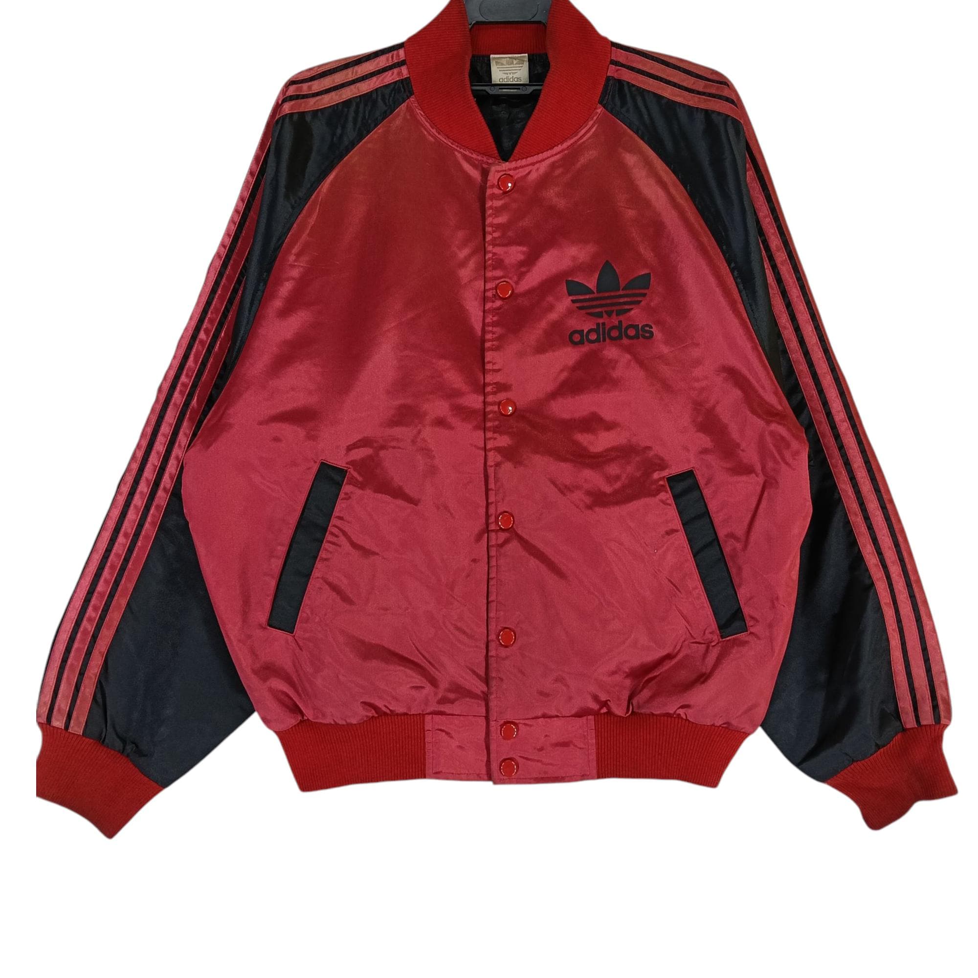 Vintage 90's Adidas Stadium Varsity Satin Jacket Medium Baseball