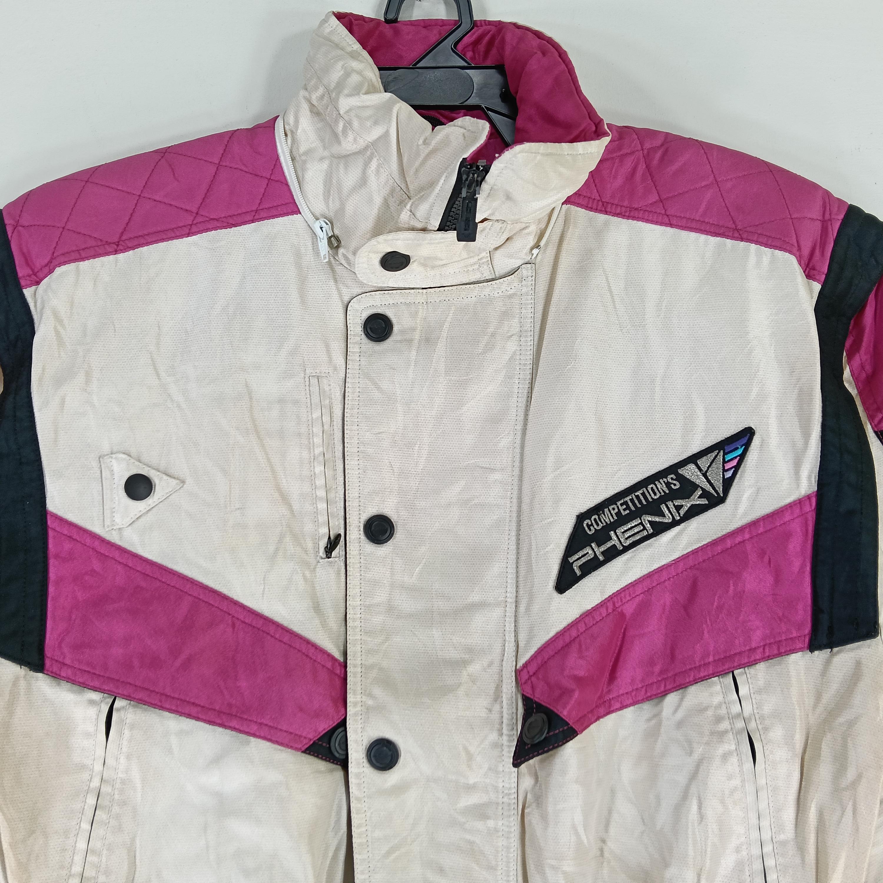 Vintage 90's Phenix Ski Jacket White Pink Multipocket Medium