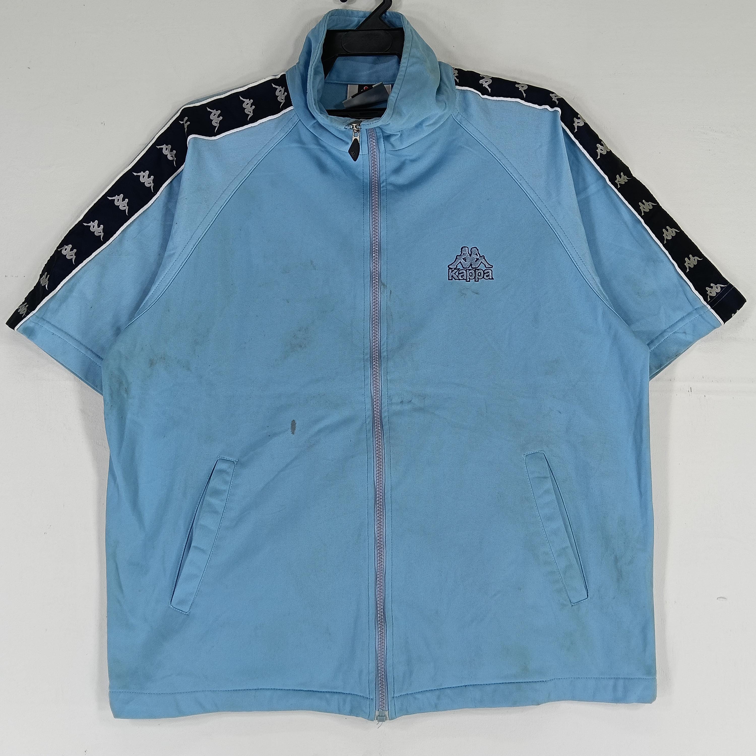 Vintage 90's Kappa Side Tape Short Sleeve Blue Medium Jacket Kappa