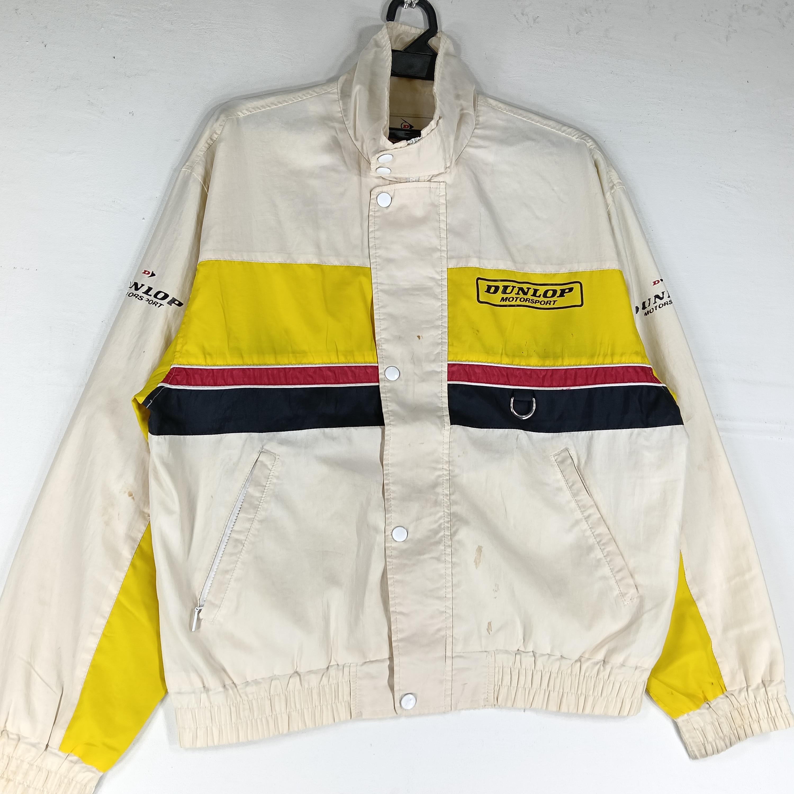 Vintage 90's Dunlop Motorsport Multicolour Yellow Large Jacket