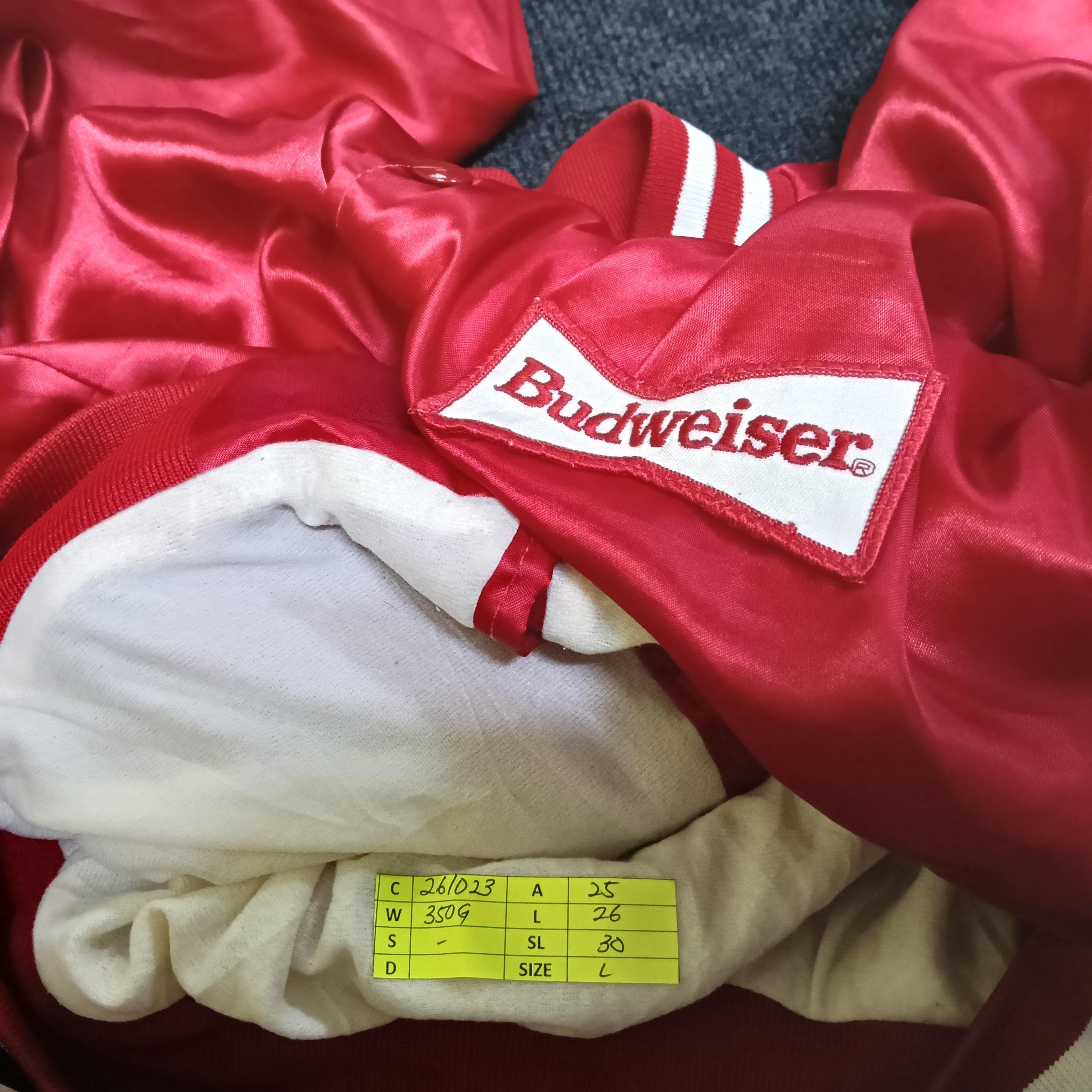 Vintage Budweiser Drinking Water Carbonated Stadium Varsity Satin 