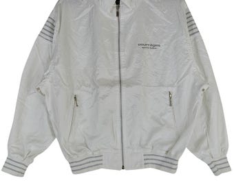 Vintage 90's Courreges Bomber Medium White Jacket Courreges Zipper Casual Sportwear Size M