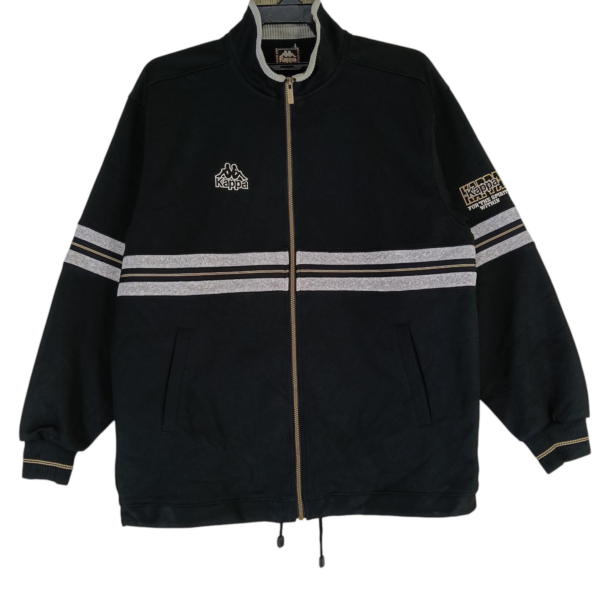 Vintage 90's Kappa Track Top Black Large Jacket Kappa Logo
