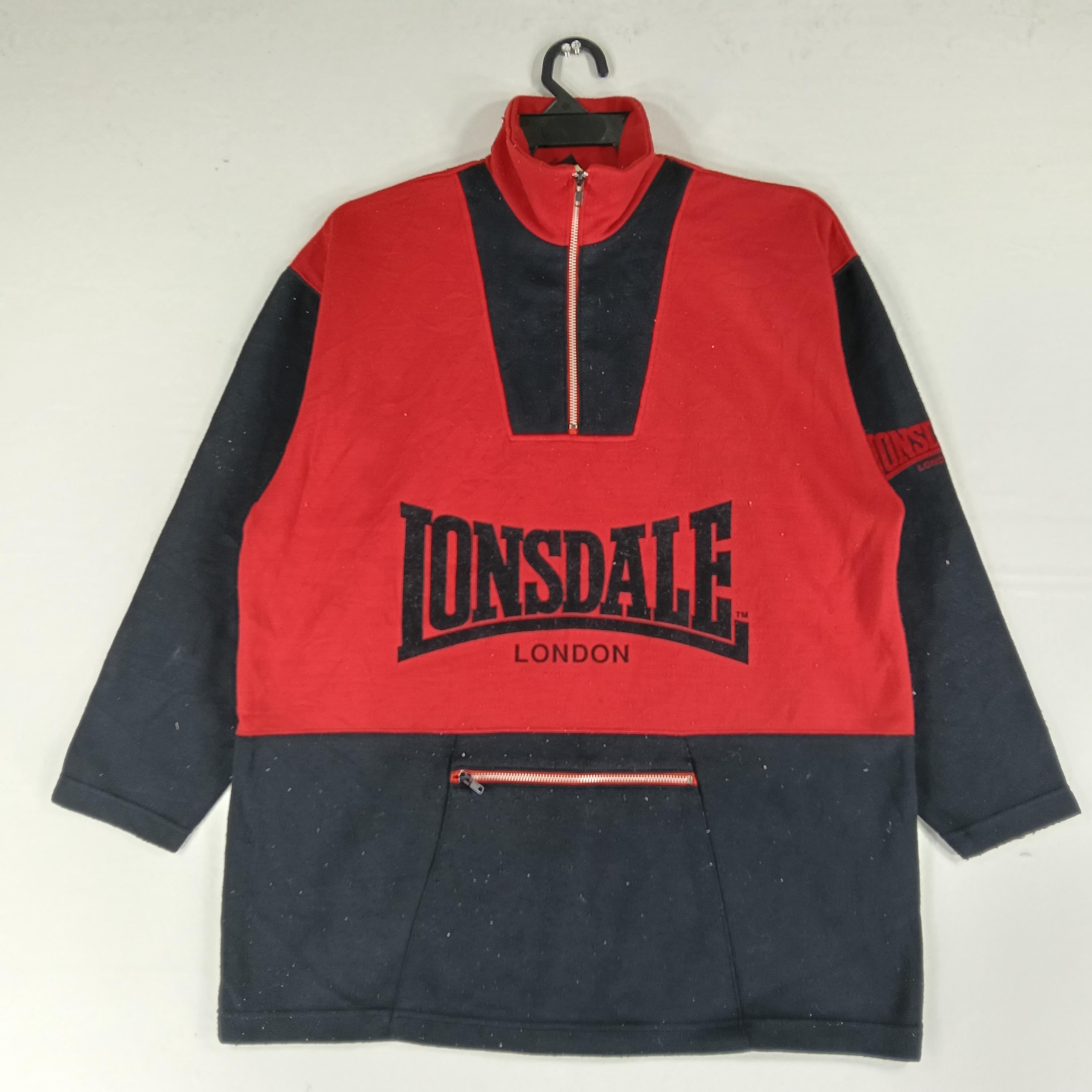 Vintage 90's Lonsdale Multicolor Black Red Medium Sweatshirt