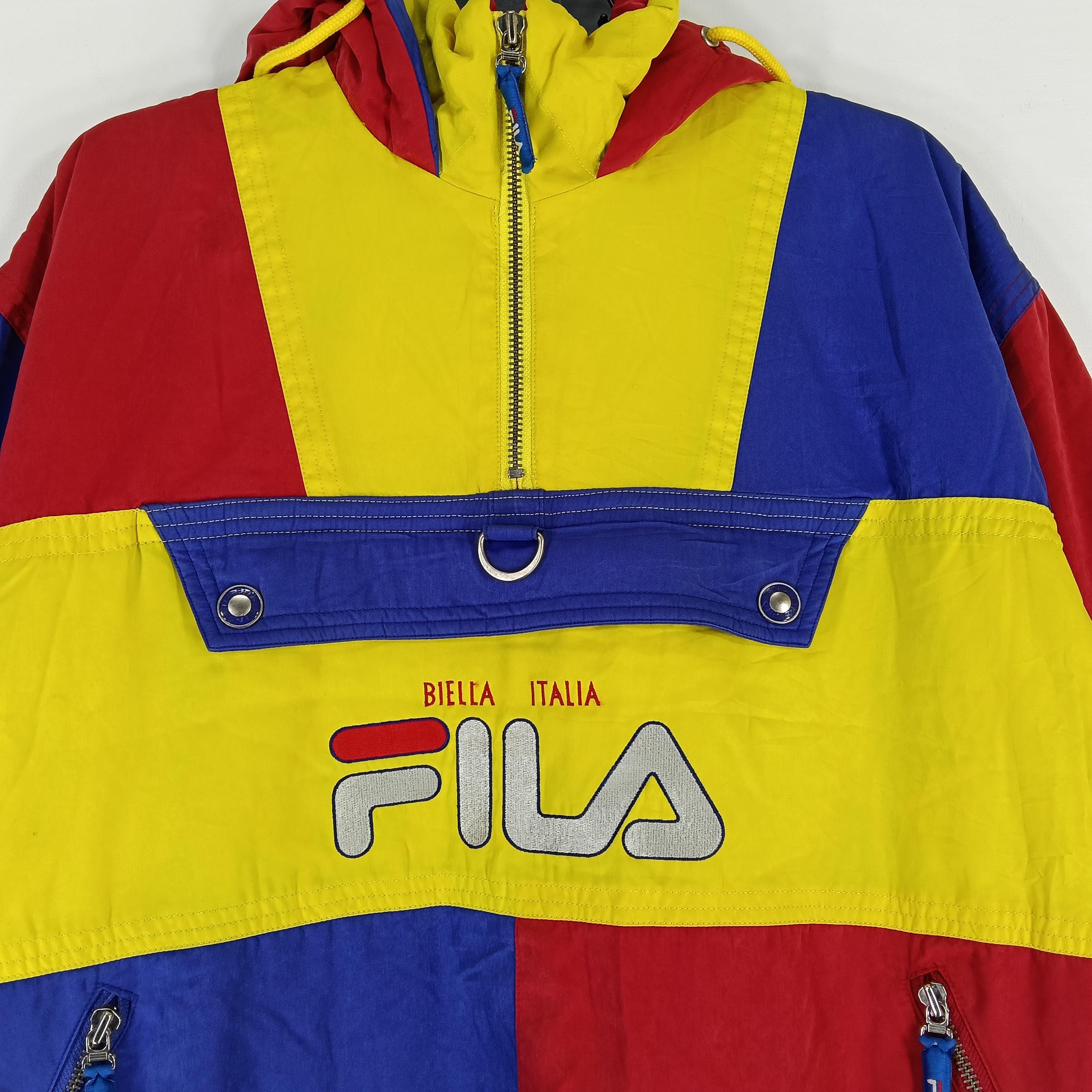 Vintage 90's Fila Biella Italia Multicolor Large Windbreaker Fila