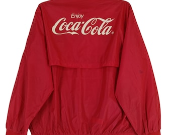Vintage 90er Coca Cola Rot Windbreaker Large 80er Coca Cola Carbonated USA Drink Streetwear Jacke Windbreaker Zipper Size L