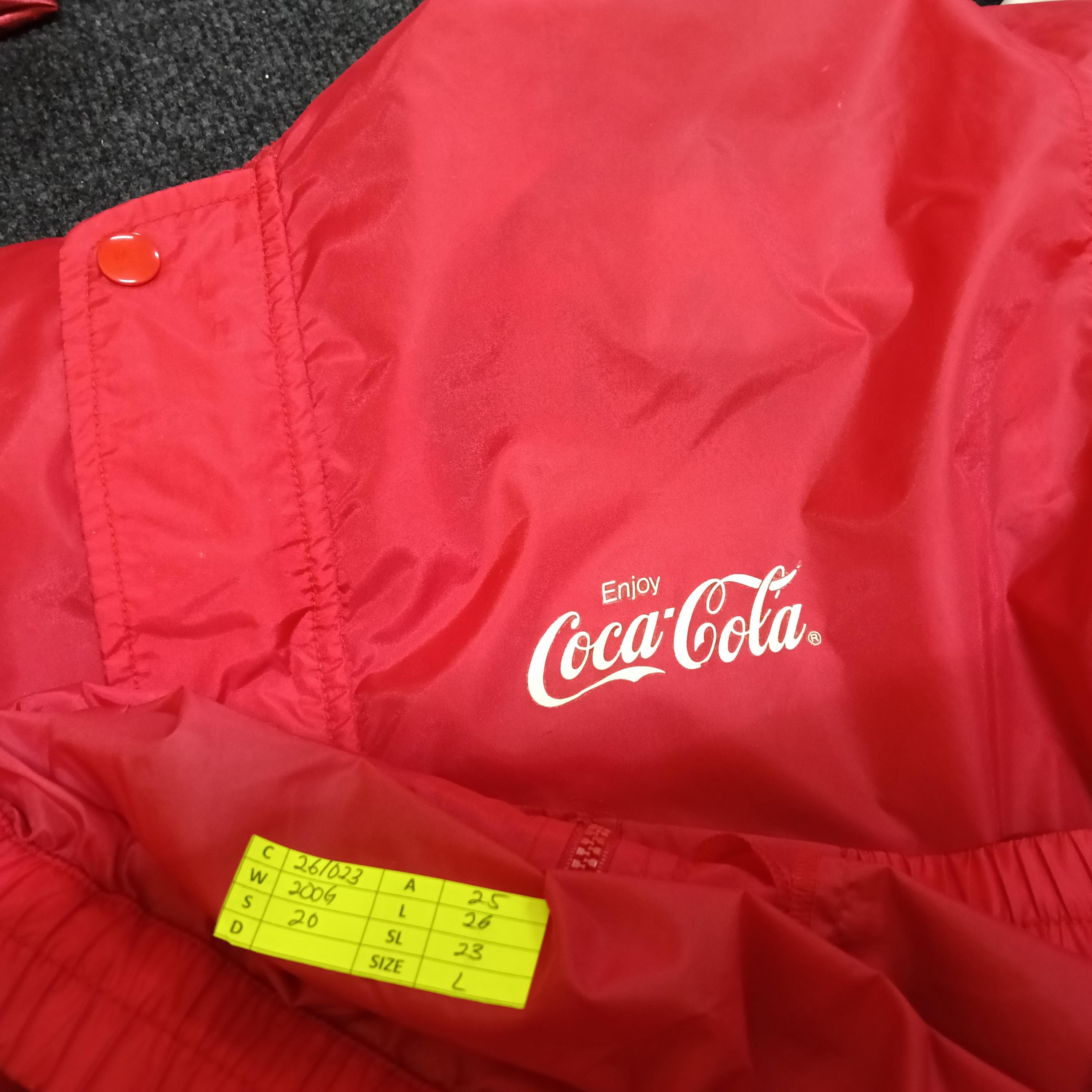 Vintage 90's Coca Cola Red Windbreaker Large 80's Coca Cola