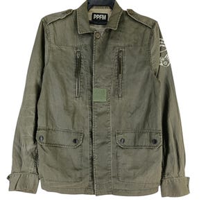 Vintage PPFM Japanese Brand Army Medium Green Jacket PPFM Zipper