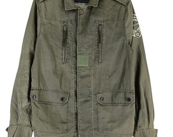 Vintage PPFM Japanese Brand Army Medium Green Jacket PPFM Zipper