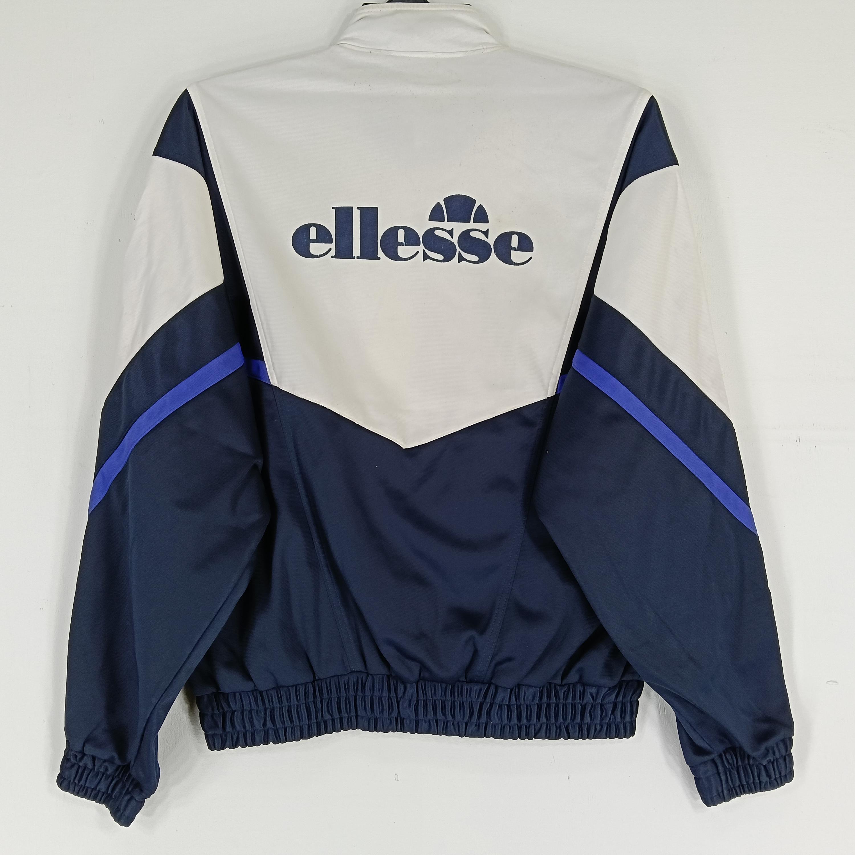 Vintage 90's Ellesse Track Top Navy Blue White Large Jacket